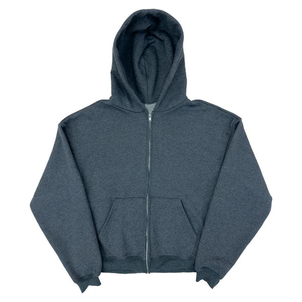 350 GSM Extra Thick "Charcoal" Zip-Up Hoodie