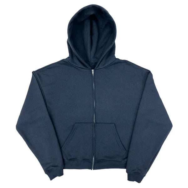 350 GSM Extra Thick "Navy" Zip-Up Hoodie