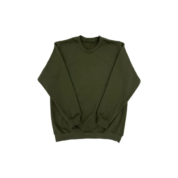 500 GSM 'Olive' French Terry Cotton Crewneck